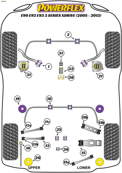 Powerflex Transfer Case Bush Insert (Standard) - BMW E90, E91, E92 & E93 3 Series xDrive (2005-2013)