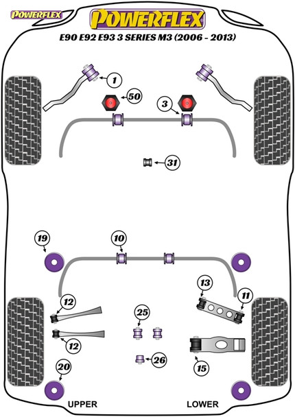Powerflex Exhaust Mounting Bush & Bracket - BMW E90, E92 & E93 3 Series M3 (2006-2013)