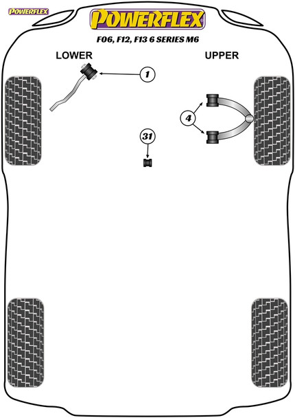 Powerflex Track Front Upper Wishbone Bush Camber Adjustable - BMW F06, F12, F13 6 Series M6