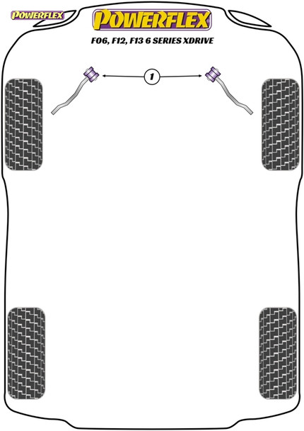 Powerflex Track Rear Diff Front Mounting Bush - BMW F06, F12, F13 6 Series xDrive