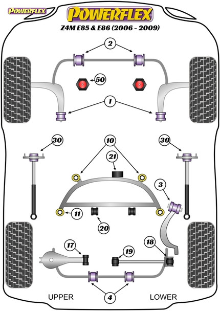 Powerflex Rear Lower Arm Outer Bushes - BMW Z4M E85 & E86 (2006-2009)
