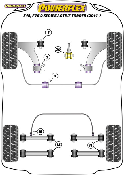 Powerflex Universal Exhaust Mount - BMW F45, F46 2 Series Active Tourer (2014 - ON)