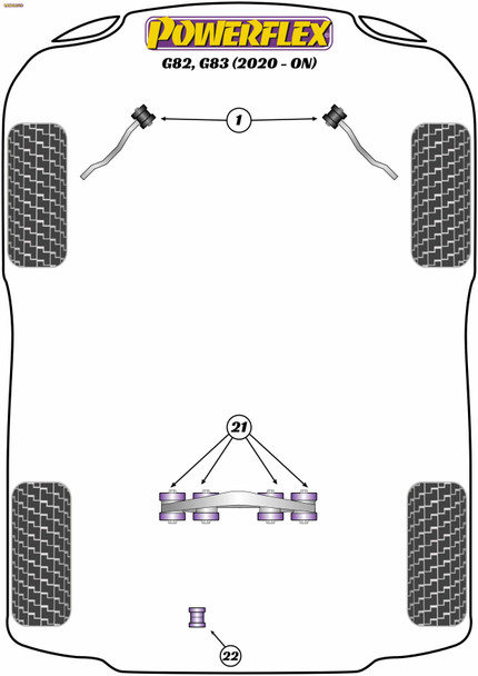 Powerflex Track Front Radius Arm Bush - BMW G82, G83 M4 (2020 on) Powerflex Track Front Radius Arm Bush - BMW G82, G83 M4 (2020 on)