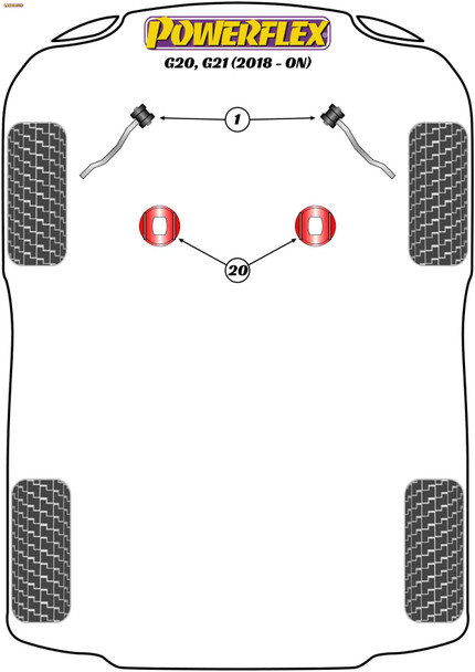 Powerflex Front Radius Arm Bush - BMW G20, G21 (2018 - ) Powerflex Front Radius Arm Bush - BMW G20, G21 (2018 - )