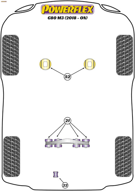 Powerflex Rear Diff Rear Mounting Bush - BMW G80 M3 (2020 on) Powerflex Rear Diff Rear Mounting Bush - BMW G80 M3 (2020 on)