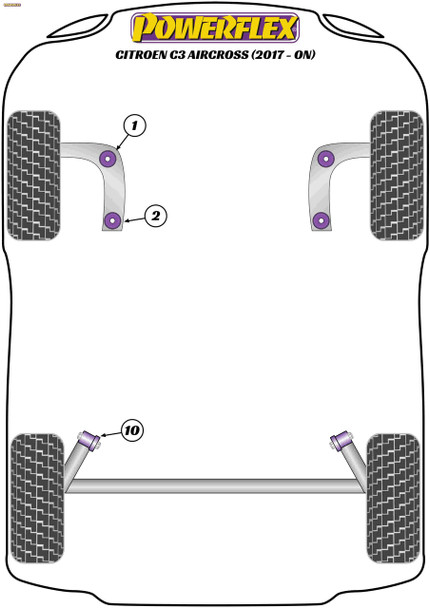 Powerflex Front Arm Front Bushes - CITROEN C3 Aircross (2017 - ON) Powerflex Front Arm Front Bushes - CITROEN C3 Aircross (2017 - ON)
