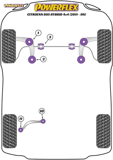 Powerflex Front Arm Rear Bushes - CITROEN DS5 Hybrid4 4x4 (2011-on)