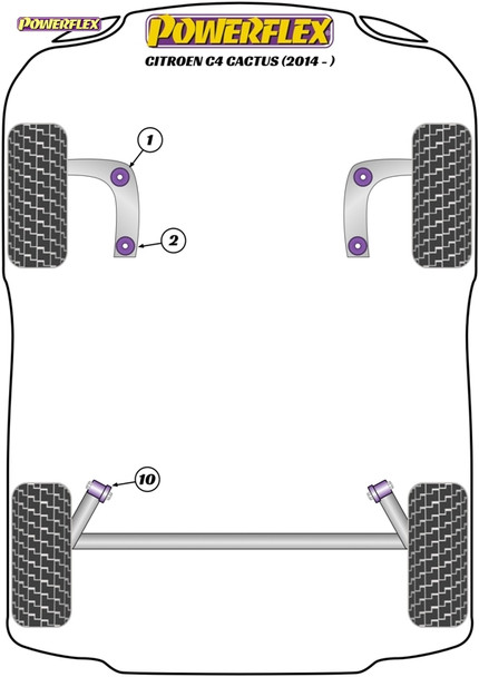 Powerflex Rear Beam Rear Mounting Bushes - CITROEN C4 Cactus (2014 - ON)