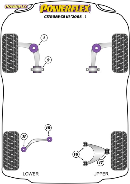 Powerflex Rear Upper Wishbone Outer Bushes - CITROEN C5 III (2008 - ON) Powerflex Rear Upper Wishbone Outer Bushes - CITROEN C5 III (2008 - ON)