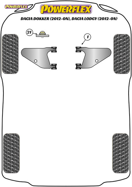 Powerflex Track Gearbox Mounting Bush Insert - DACIA Dokker (2012 - ON)