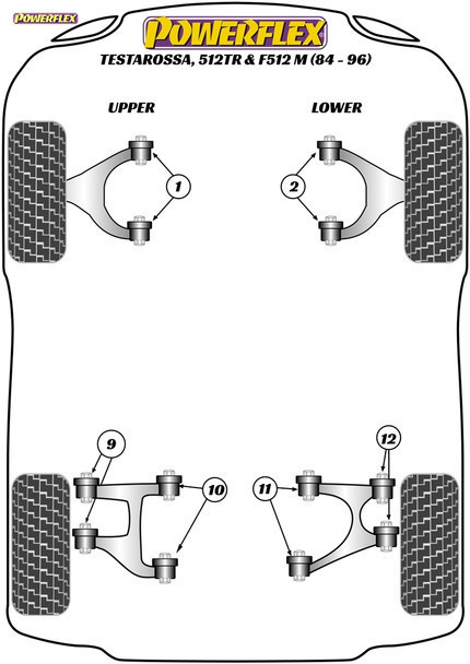 Powerflex Front Upper Wishbone Bush - Ferrari 348 (1989 - 1995)
