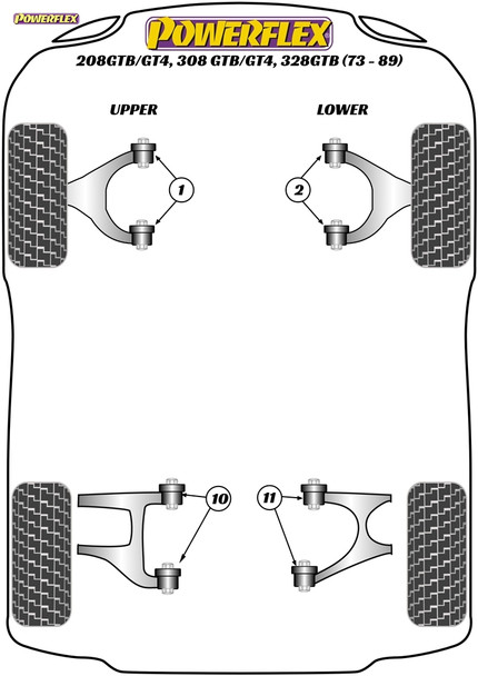 Powerflex Rear Lower Wishbone Inner Bush - Ferrari 208GTB/GT4, 308GTB/GT4, 328GTB (1973 - 1989) Powerflex Rear Lower Wishbone Inner Bush - Ferrari 208GTB/GT4, 308GTB/GT4, 328GTB (1973 - 1989)