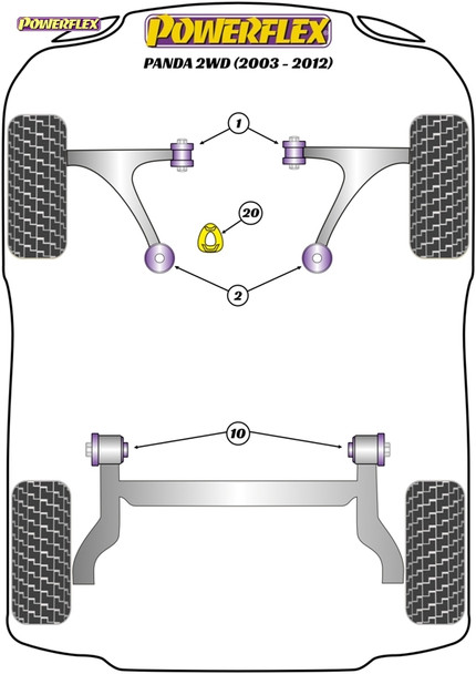 Powerflex Lower Torque Mount Fast Road/Track - Fiat Panda 2WD (2003-2012) Powerflex Lower Torque Mount Fast Road/Track - Fiat Panda 2WD (2003-2012)