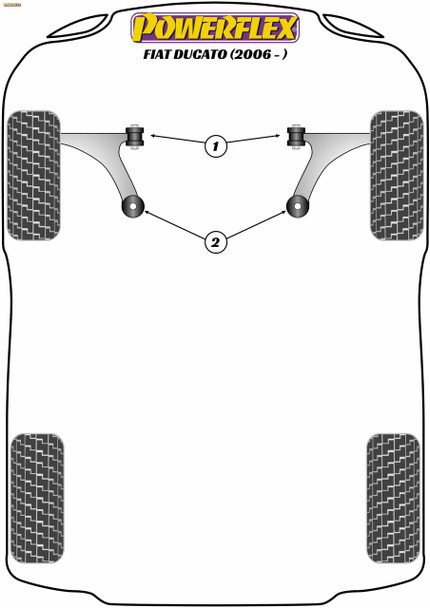 Powerflex Front Wishbone Front Bushes - Fiat Ducato (2006 - ON) Powerflex Front Wishbone Front Bushes - Fiat Ducato (2006 - ON)