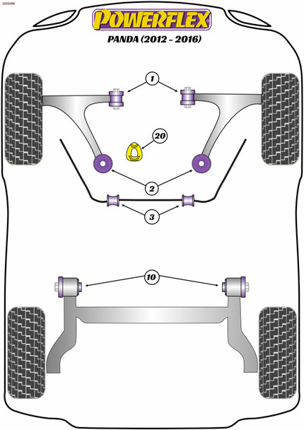 Powerflex Track Lower Engine Mount Insert - Fiat Panda Gen 3 312/319 (2012 - 2016)