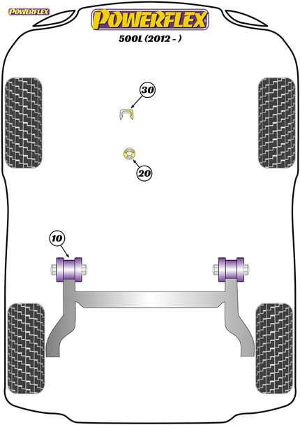 Powerflex Upper Gearbox Mount Insert (Petrol) - Fiat 500L (2012 - )