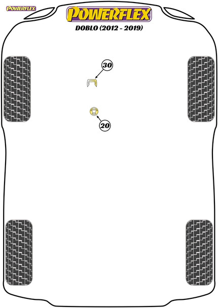 Powerflex Upper Gearbox Mount Insert (Petrol) - Fiat Doblo (2012 - 2019)