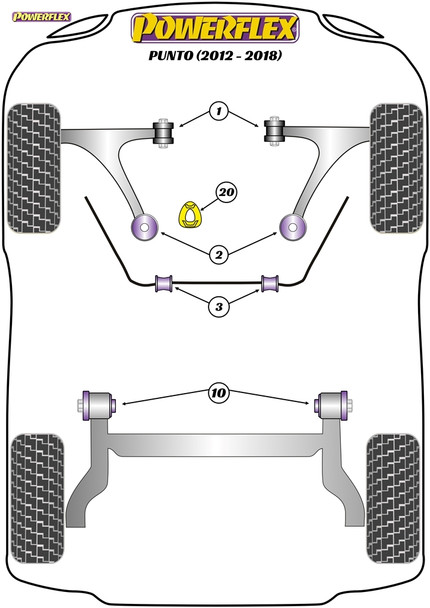 Powerflex Track Rear Beam Mounting Bush - Fiat Punto Mk3 (2012 - 2018)