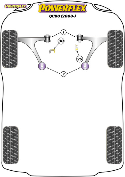 Powerflex Upper Engine Mount Insert (Diesel) - Fiat Qubo (2008-on)