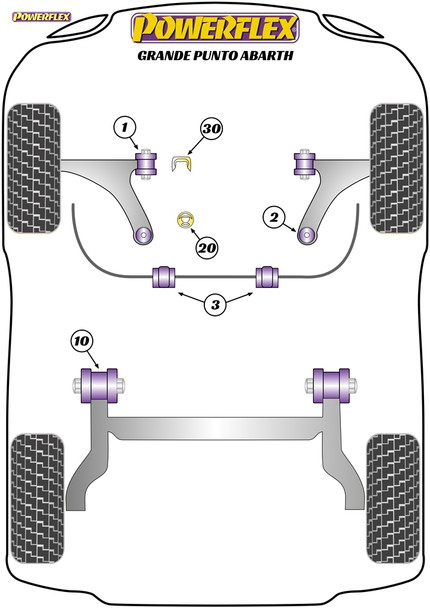 Powerflex Track Upper Gearbox Mount Insert (Track) - Fiat Grande Punto Abarth (2005 - 2009)