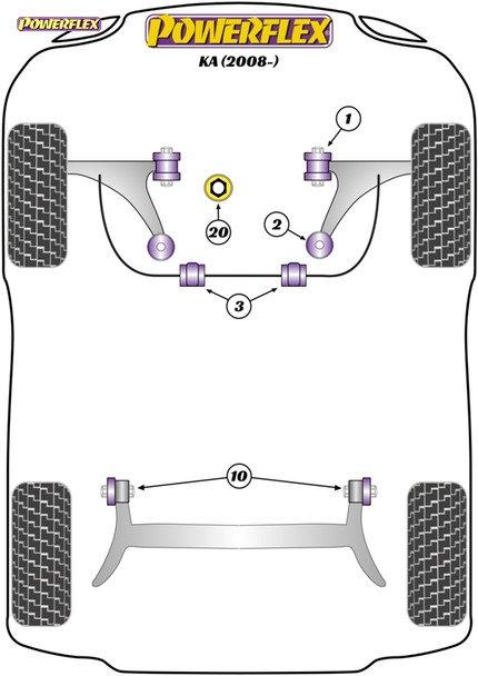 Powerflex Lower Torque Mount Fast Road/Track - Ford KA (2008-) Powerflex Lower Torque Mount Fast Road/Track - Ford KA (2008-)