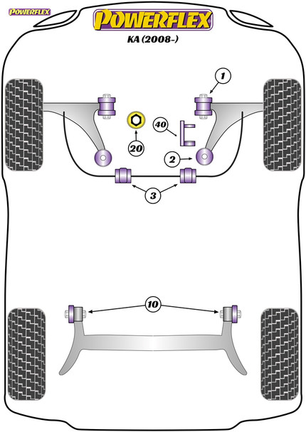 Powerflex Track Front Arm Front Bush - Ford KA (2008 -) Powerflex Track Front Arm Front Bush - Ford KA (2008 -)