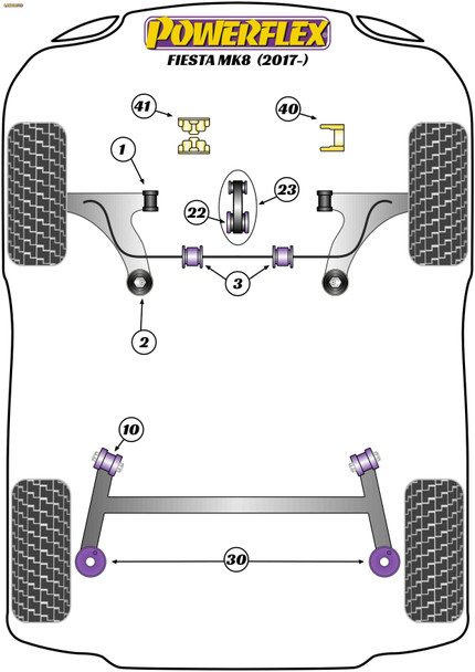 Powerflex Track Upper Gearbox Mount Insert - Ford Fiesta MK8 (2017 - ON) -