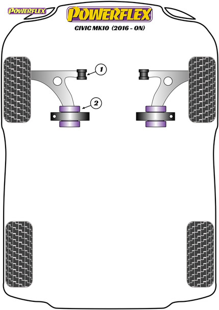 Powerflex Track Front Wishbone Rear Bush Anti-Lift & Caster Offset - Honda Civic Mk10 FC/FK (2015 - 2021) Powerflex Track Front Wishbone Rear Bush Anti-Lift & Caster Offset - Honda Civic Mk10 FC/FK (2015 - 2021)