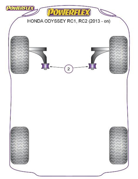 Powerflex Front Wishbone Rear Bushes - Honda Odyssey RC1, RC2 (2013 - on) Powerflex Front Wishbone Rear Bushes - Honda Odyssey RC1, RC2 (2013 - on)