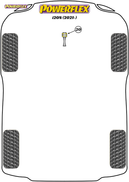Powerflex Lower Torque Mount Bush - Track - Hyundai i20N (2020 on)