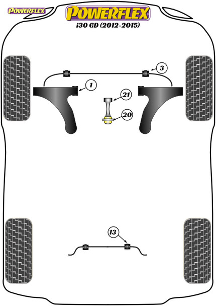 Powerflex Track Lower Torque Mount Small Bushes - Hyundai i30 GD (2012 - 2015) Powerflex Track Lower Torque Mount Small Bushes - Hyundai i30 GD (2012 - 2015)