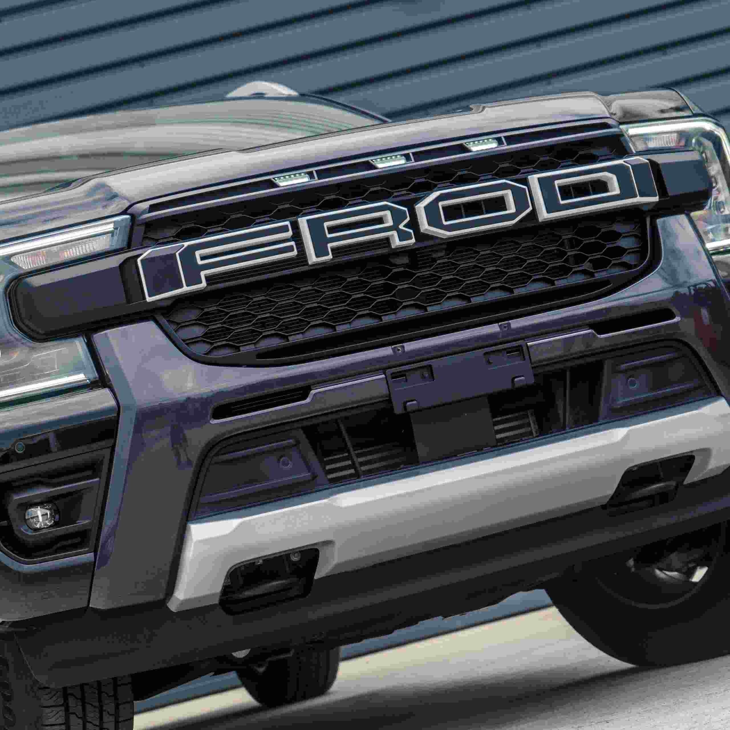 Ford Ranger T9 Wildtrak (2023+) Matte Black LED Light Grille & White Badge Ford Ranger T9 Wildtrak (2023+) Matte Black LED Light Grille & White Badge