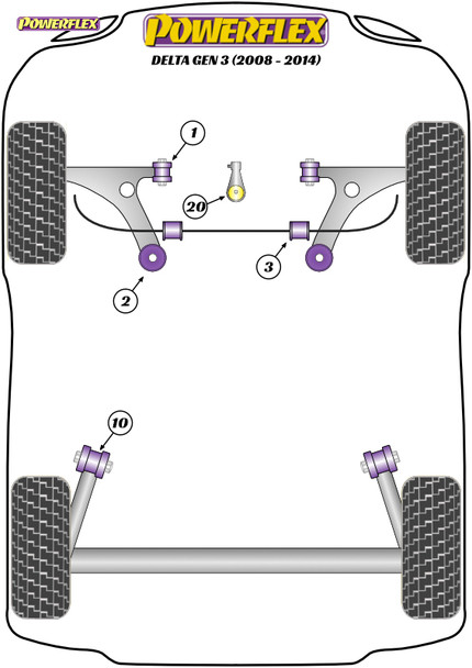 Powerflex Track Lower Engine Mount Insert - Lancia Delta Gen 3 (2008 - 2014) -