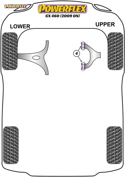 Powerflex Front Upper Control Arm Bushes - Lexus GX 460 (2009 on)