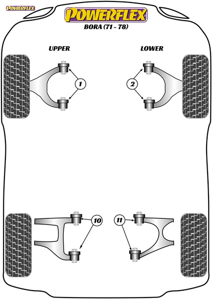 Powerflex Rear Upper Wishbone Inner Bush - Maserati Bora (1971 - 1978)