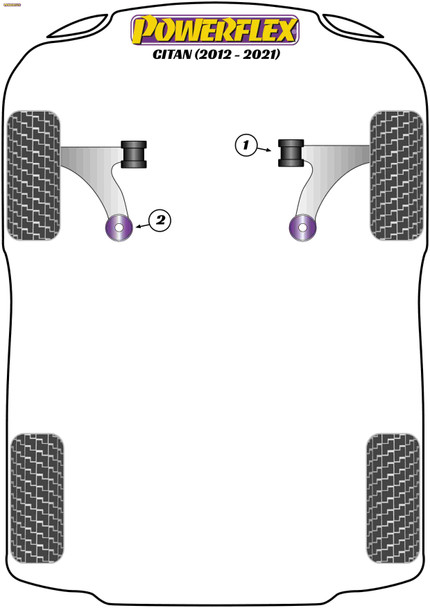 Powerflex Front Arm Front Bush Camber Adjustable - Mercedes-Benz Citan (2012 - 2021) Powerflex Front Arm Front Bush Camber Adjustable - Mercedes-Benz Citan (2012 - 2021)