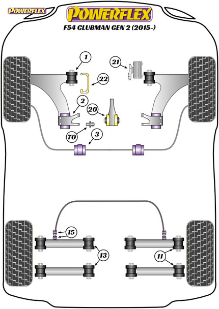 Powerflex Front Anti Roll Bar Bush 22.5mm - Mini F54 Clubman Gen 2 (2015 - ON)