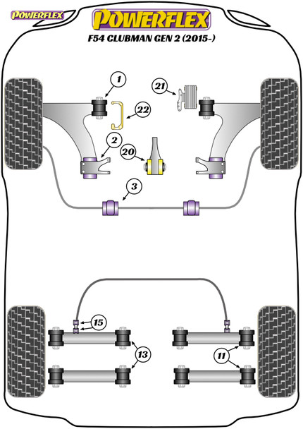 Powerflex Upper Engine Mount Insert Kit - Mini F54 Clubman Gen 2 (2015 - ON)