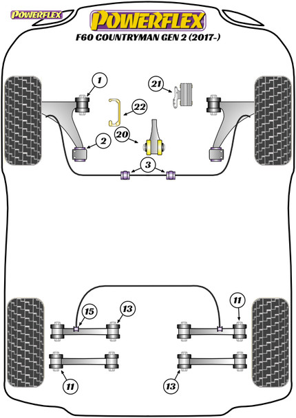 Powerflex Track Upper Engine Mount Insert Kit - Mini F60 Countryman Gen 2 (2017 - ON) Powerflex Track Upper Engine Mount Insert Kit - Mini F60 Countryman Gen 2 (2017 - ON)