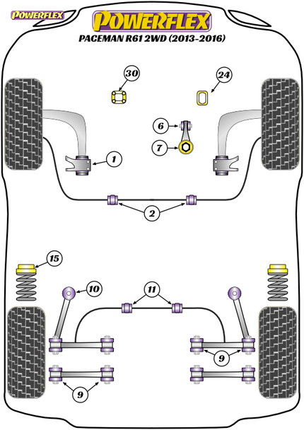 Powerflex Track Upper Engine Mount Insert (Track) - Mini Paceman R61 2WD (2013-2016)