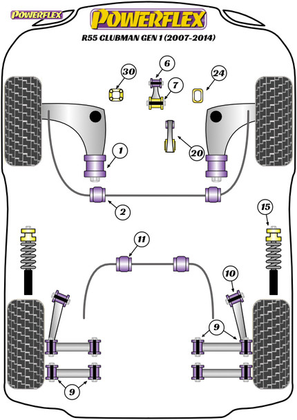 Powerflex Upper Engine Mount Insert (Diesel) - Mini R55 Clubman Gen 1 (2007 - 2014)