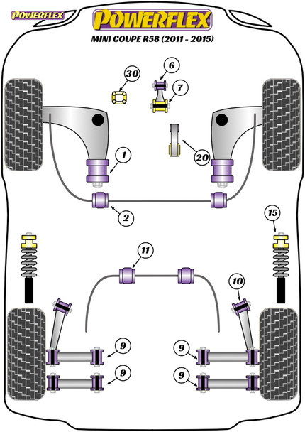 Powerflex Track Lower Torque Mount, Track Use - Mini R58 Coupe (2011 - 2015)
