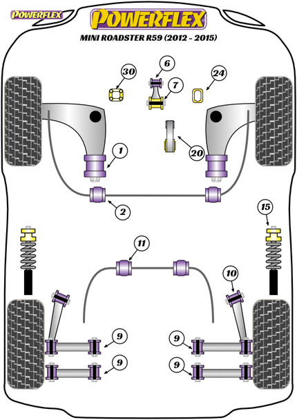 Powerflex Upper Engine Mount Insert (Petrol/Tuned Diesel) - Mini R59 Roadster (2012 - 2015)