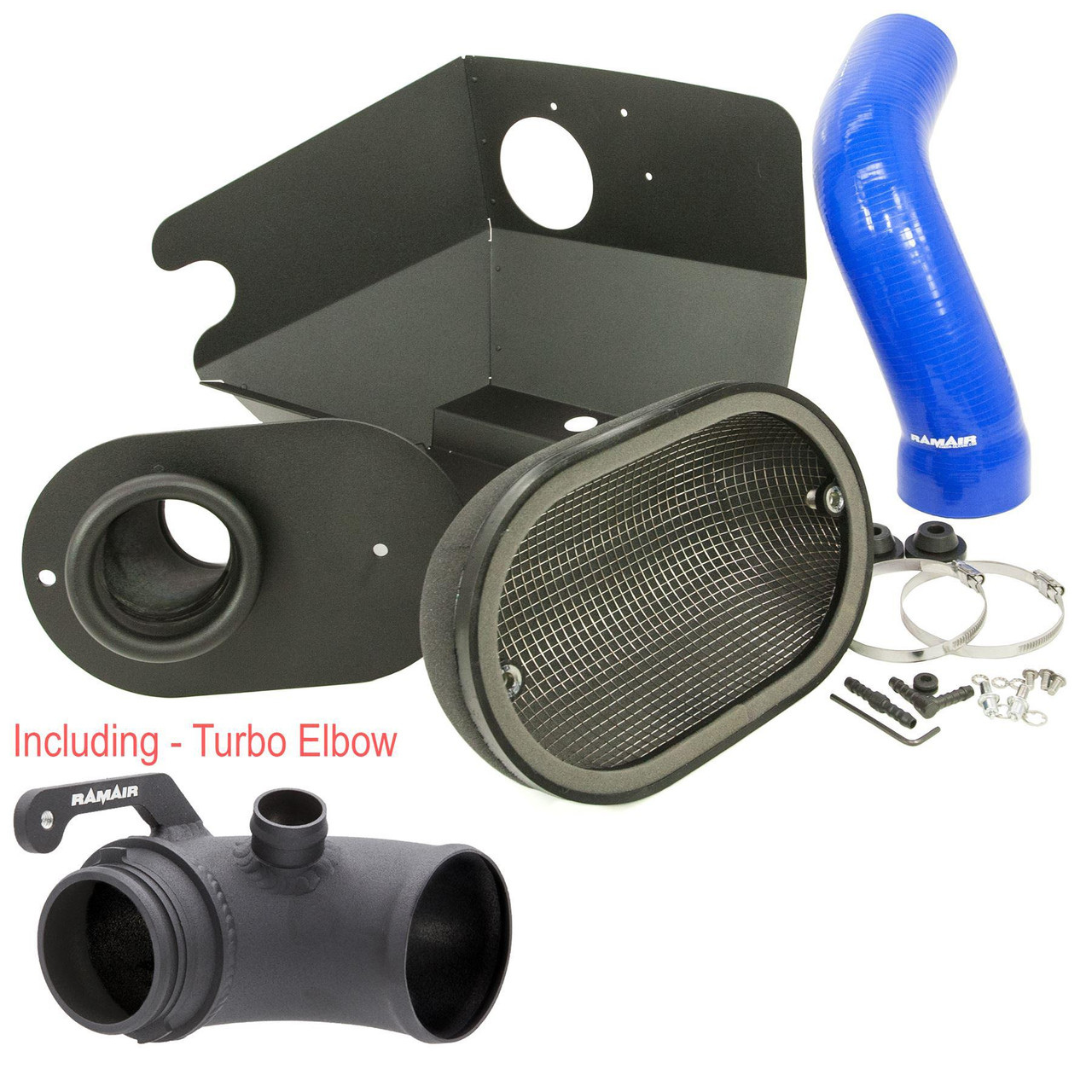 Ramair Air Filter Heat Shield Intake Kit + Blue Intake Hose + Turbo Elbow (MQB Platform EA888) VW MK7 Golf GTI / Golf R - Audi A3 / S3 8V - Seat Leon Cupra 280 / Skoda Octavia RS Ramair Air Filter Heat Shield Intake Kit + Blue Intake Hose + Turbo Elbow (MQB Platform EA888) VW MK7 Golf GTI / Golf R - Audi A3 / S3 8V - Seat Leon Cupra 280 / Skoda Octavia RS