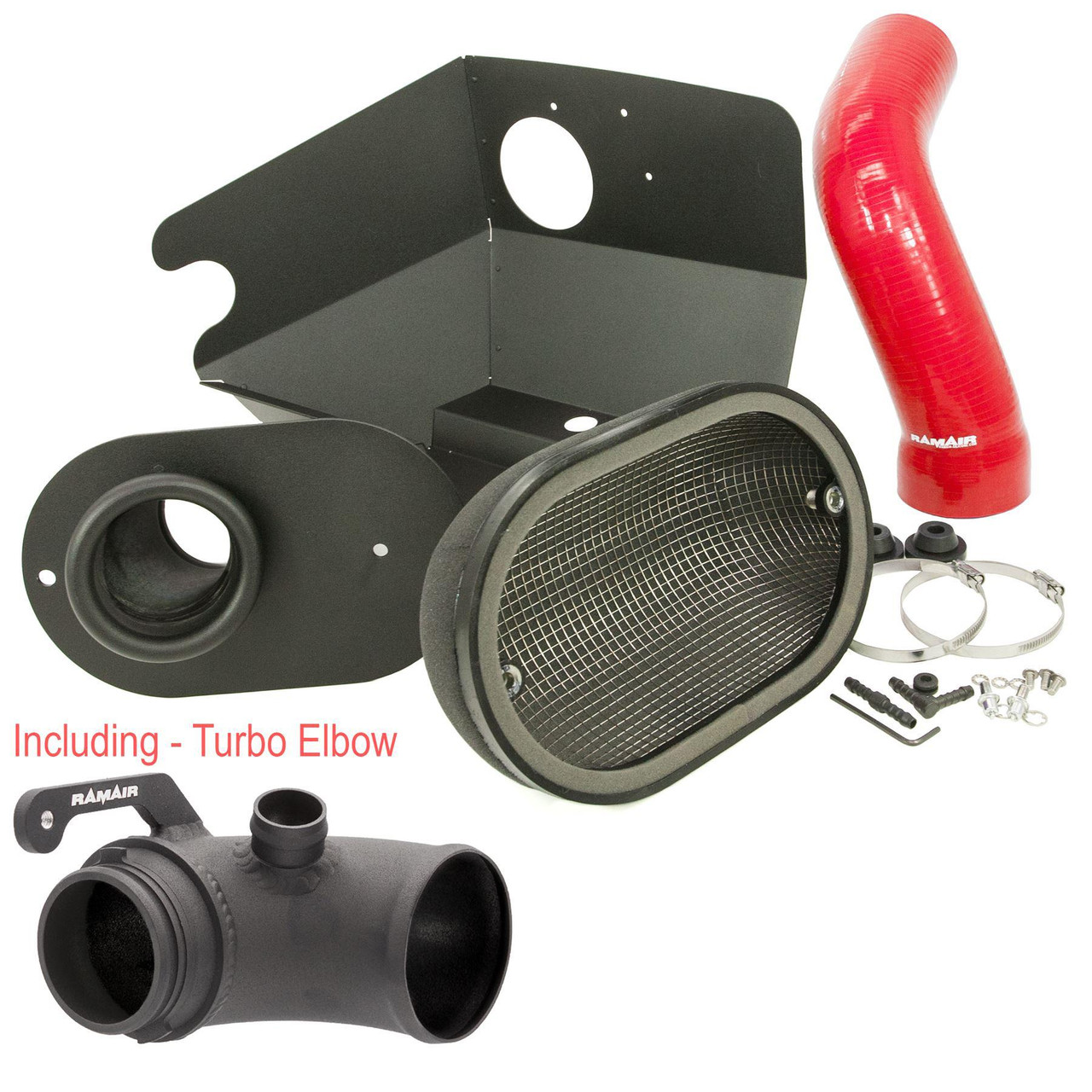Ramair Air Filter Heat Shield Intake Kit + Red Intake Hose + Turbo Elbow (MQB Platform EA888) VW MK7 Golf GTI / Golf R - Audi A3 / S3 8V - Seat Leon Cupra 280 / Skoda Octavia RS Ramair Air Filter Heat Shield Intake Kit + Red Intake Hose + Turbo Elbow (MQB Platform EA888) VW MK7 Golf GTI / Golf R - Audi A3 / S3 8V - Seat Leon Cupra 280 / Skoda Octavia RS