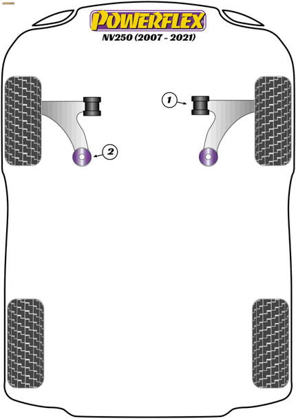 Powerflex Track Front Arm Rear Bush Caster Offset - Nissan NV250 (2007 - 2021) Powerflex Track Front Arm Rear Bush Caster Offset - Nissan NV250 (2007 - 2021)