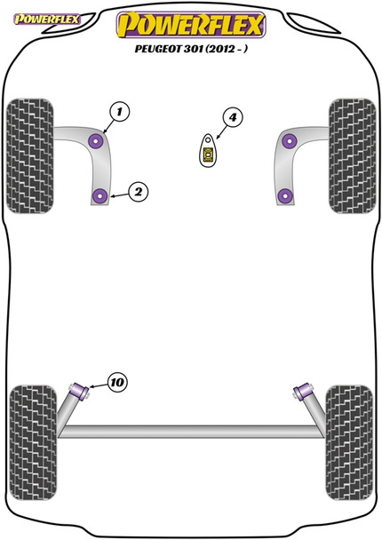Powerflex Front Arm Rear Bushes - Peugeot 301 (2012 - ON) Powerflex Front Arm Rear Bushes - Peugeot 301 (2012 - ON)