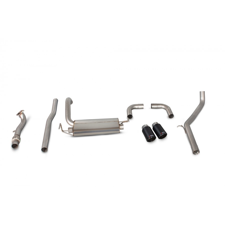 Scorpion Abarth 500 / 595 Non Resonated Cat Back Exhaust with Carbon Ascari Tailpipes (IHI Turbo) Scorpion Abarth 500 / 595 Non Resonated Cat Back Exhaust with Carbon Ascari Tailpipes (IHI Turbo)