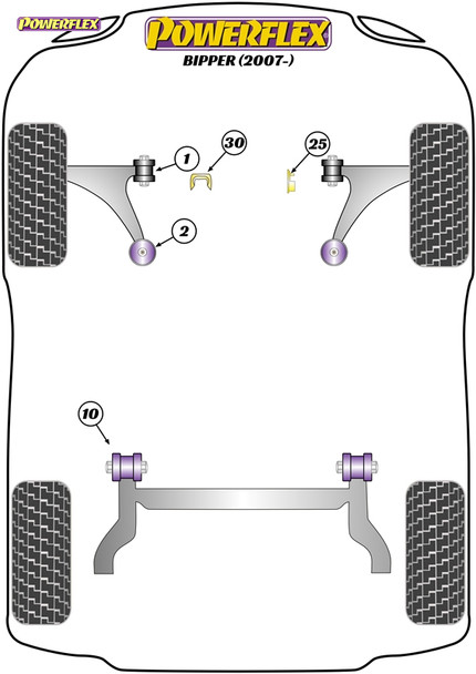 Powerflex Upper Engine Mount Insert (Diesel) - Peugeot Bipper (2007-on)