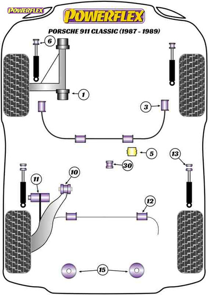 Powerflex Bolt-On Jack Pad Adaptor Kit - Porsche 911 Classic (1987 - 1989) Powerflex Bolt-On Jack Pad Adaptor Kit - Porsche 911 Classic (1987 - 1989)